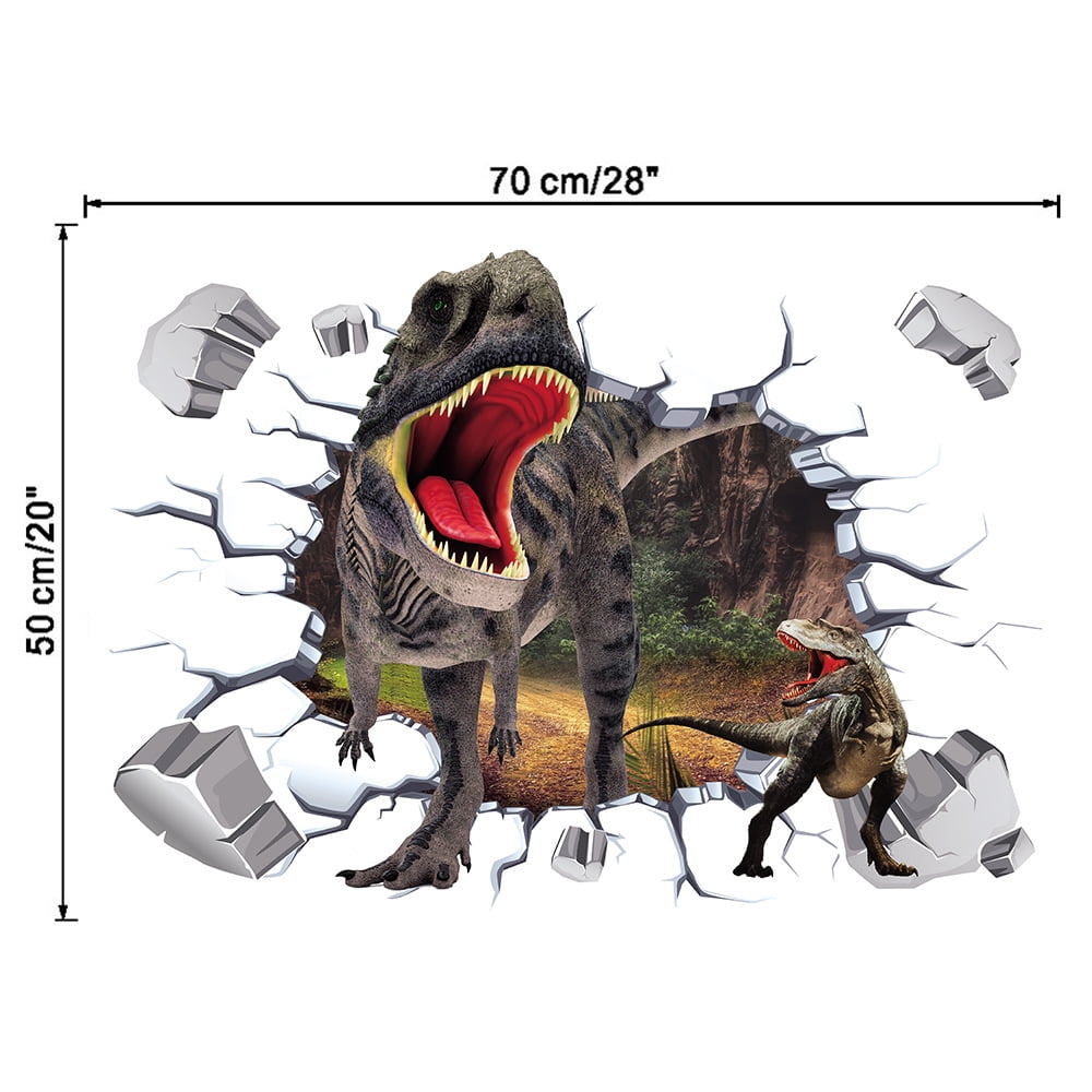 3D wall stickers broken wall dinosaur living room bedroom children's