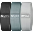 thumbnail image 1 of 3DActive Fabric Resistance Bands for Legs & Butt. Wide Non-Slip Hip Band Set for Home & Gym Workouts. Exercise Guide & Carry Bag Included - Black, Dark Grey, Light Grey., 1 of 6
