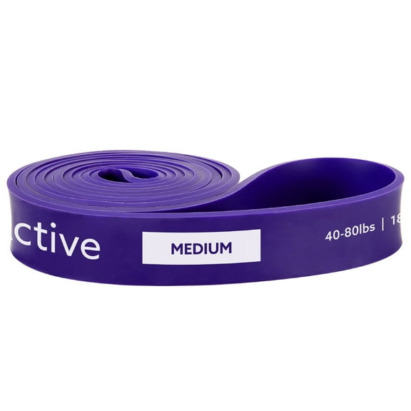 3DActive Resistance Band, Medium Workout Band for Strength & Resistance Training with Free Exercise Guide - Purple (40 to 80lbs)