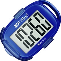 3DFitBud Simple Step Counter Walking 3D Pedometer with Clip and Lanyard, A420S (Royal Blue)