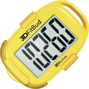 3DFitBud Simple Step Counter Walking 3D Pedometer from 3DActive with Clip & Lanyard - A420S - Yellow