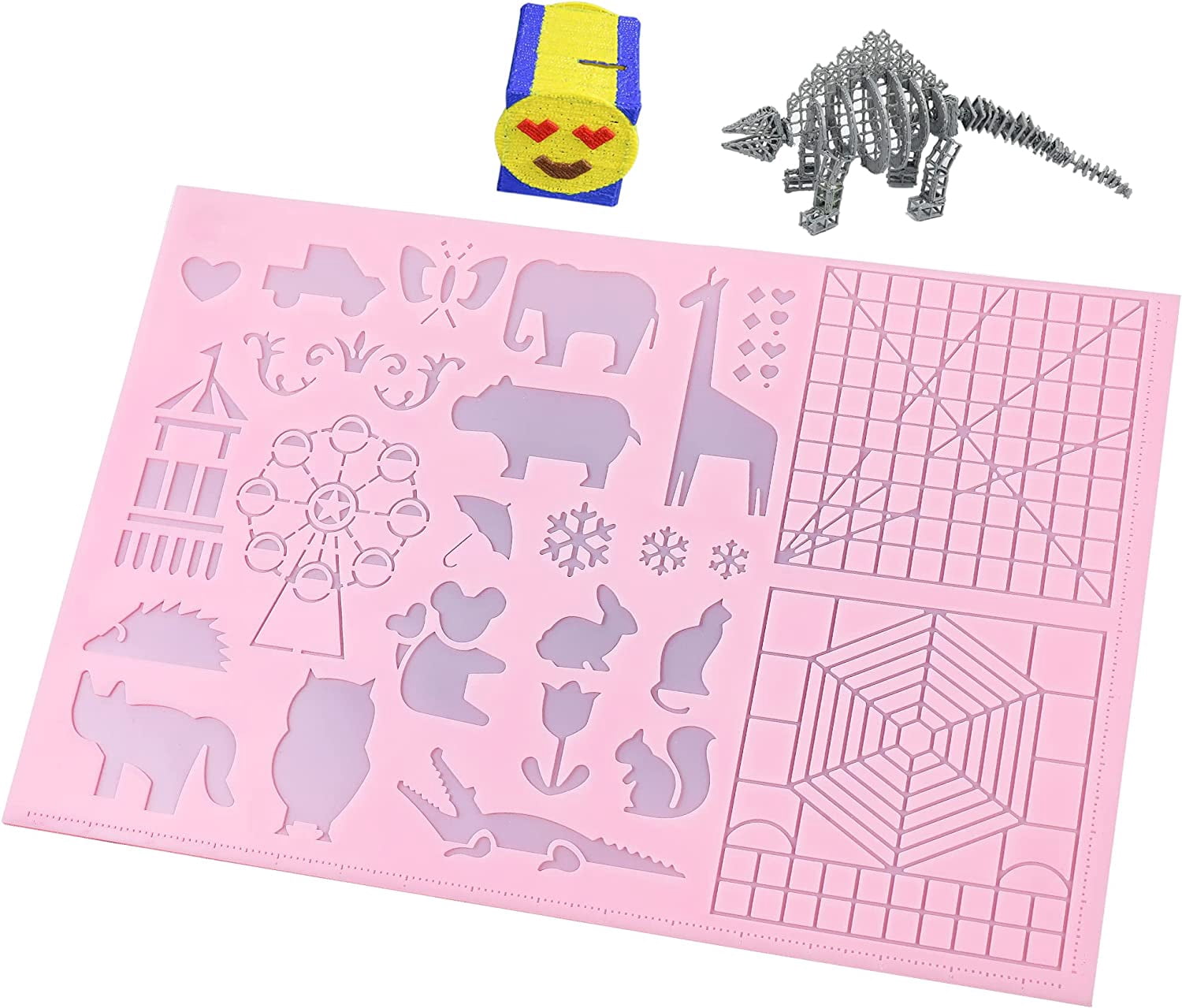 Esquareone 3D Pen Mat Filament, 16.3x10.8 Inch, Pink, Animal Patterns ...