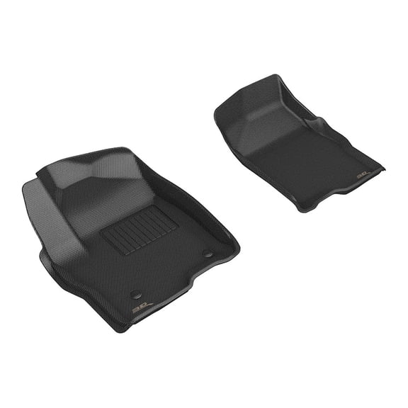 3DMAXpider Kagu Floor Mat (Black) Compatible with GMC Sierra 2500/3500 Double CAB 2019-2026 Bucket Seats, Vinyl Floor - First Row