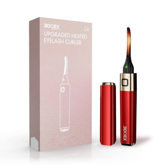 3DOEX C4 Luxe Heated Eyelash Curler, 5-Second Salon Curls, Dual-Temperature Smart Memory