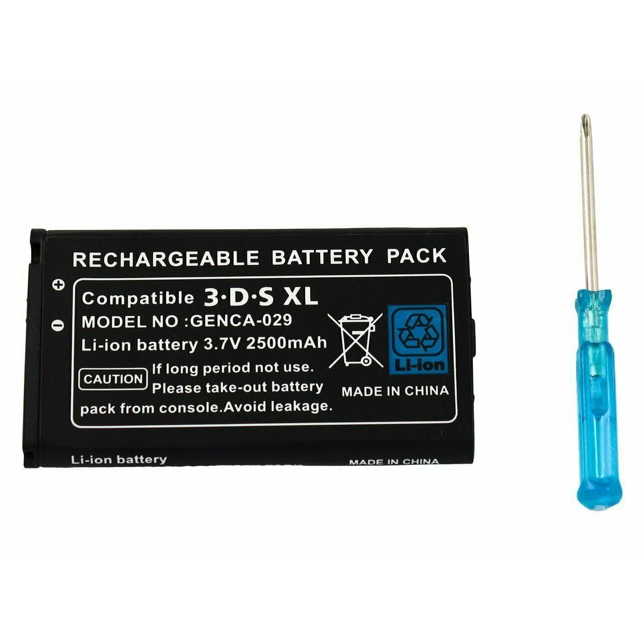 3DS XL Battery Pack, 3.7V 2500mAh Liion Battery + Screwdriver for