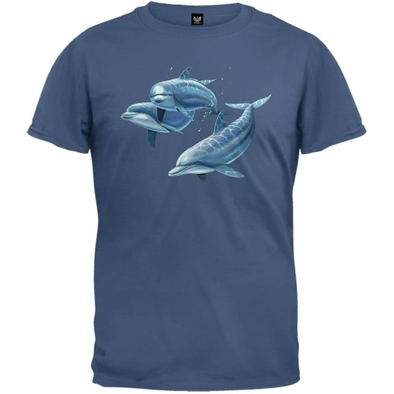 3DT - Three Dolphins Slate Blue T-Shirt - X-Large