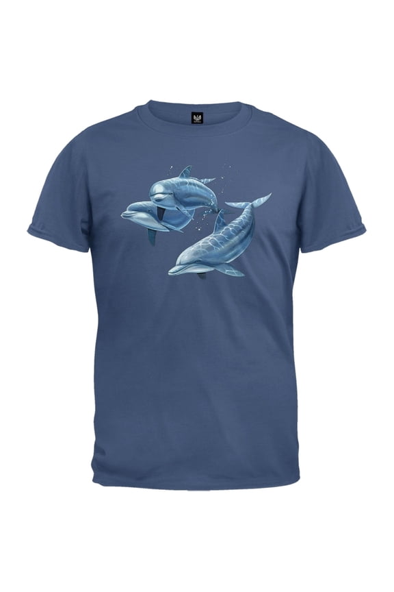 3DT - Three Dolphins Slate Blue T-Shirt - X-Large