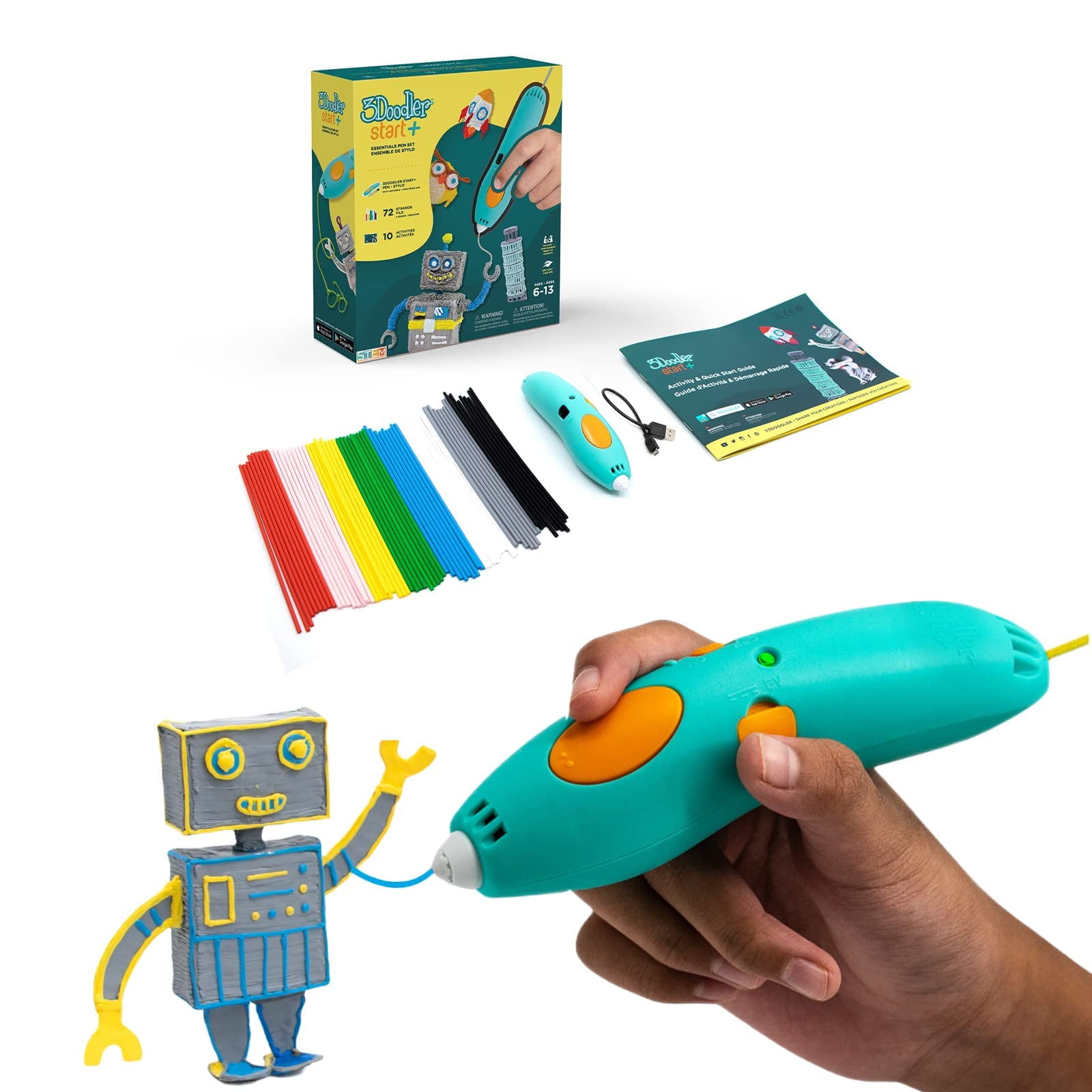 3Doodler Start Essentials (2020) 3D Pen Set for Kids, Easy to Use, Learn from Home Art Activity Set, Educational STEM Toy for Boys & Girls Ages 6+