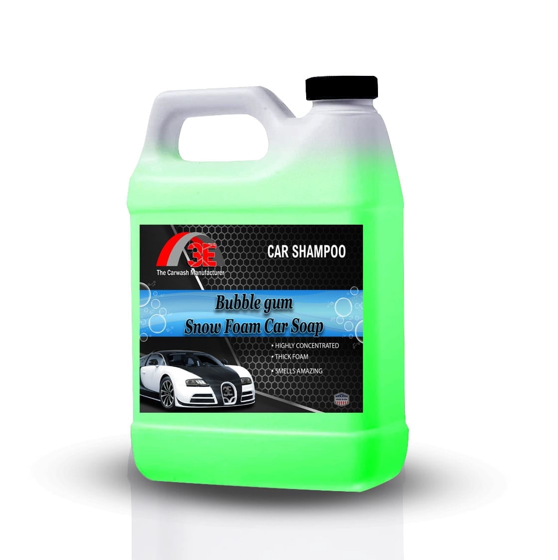 3E Bubble Gum Car Wash Snow Foam Shampoo Pressure Washer Jet Gun Cleanser Cannon, pH Balanced, Easy Rinse, Scratch Free Car Soap Half Gallon (64 fl oz)