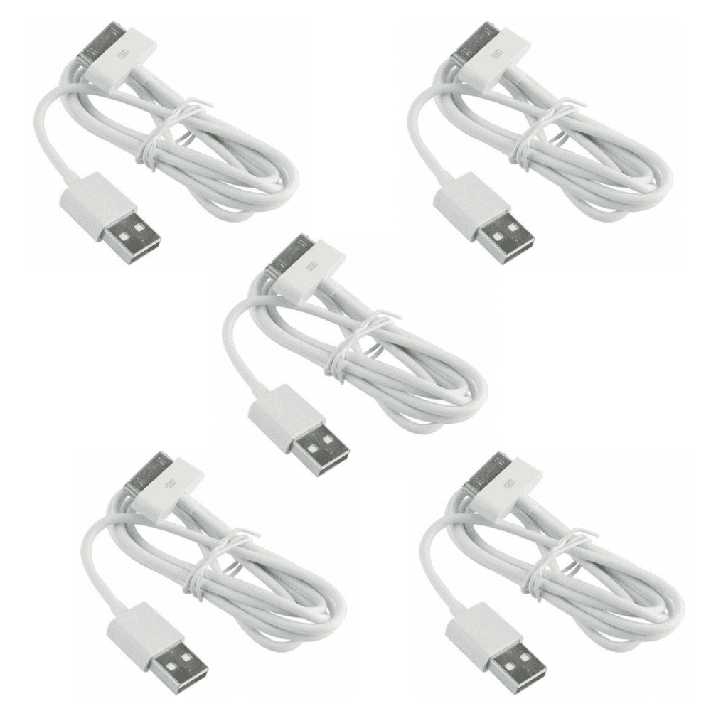 3FT 30 Pin Charger Cable Compatible with iPhone 4 4s 3G 3GS, iPad 1st 2nd 3rd Generation, iPod Touch, iPod Nano, iPod Classsic USB Sync & Charging Cord iPhone 4 30-Pin Charger Cable (5-Pack) 3FT