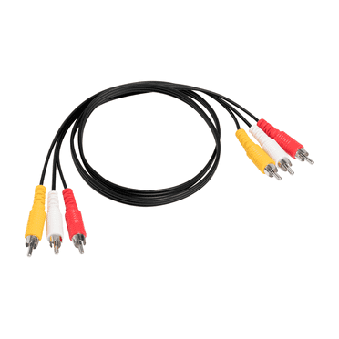 3FT 3RCA Male to Male AV Cable, Triple Shielded Composite Video Audio Cord with Gold Plated Connectors, Yellow/Red/White for DVD/TV/Home Theater