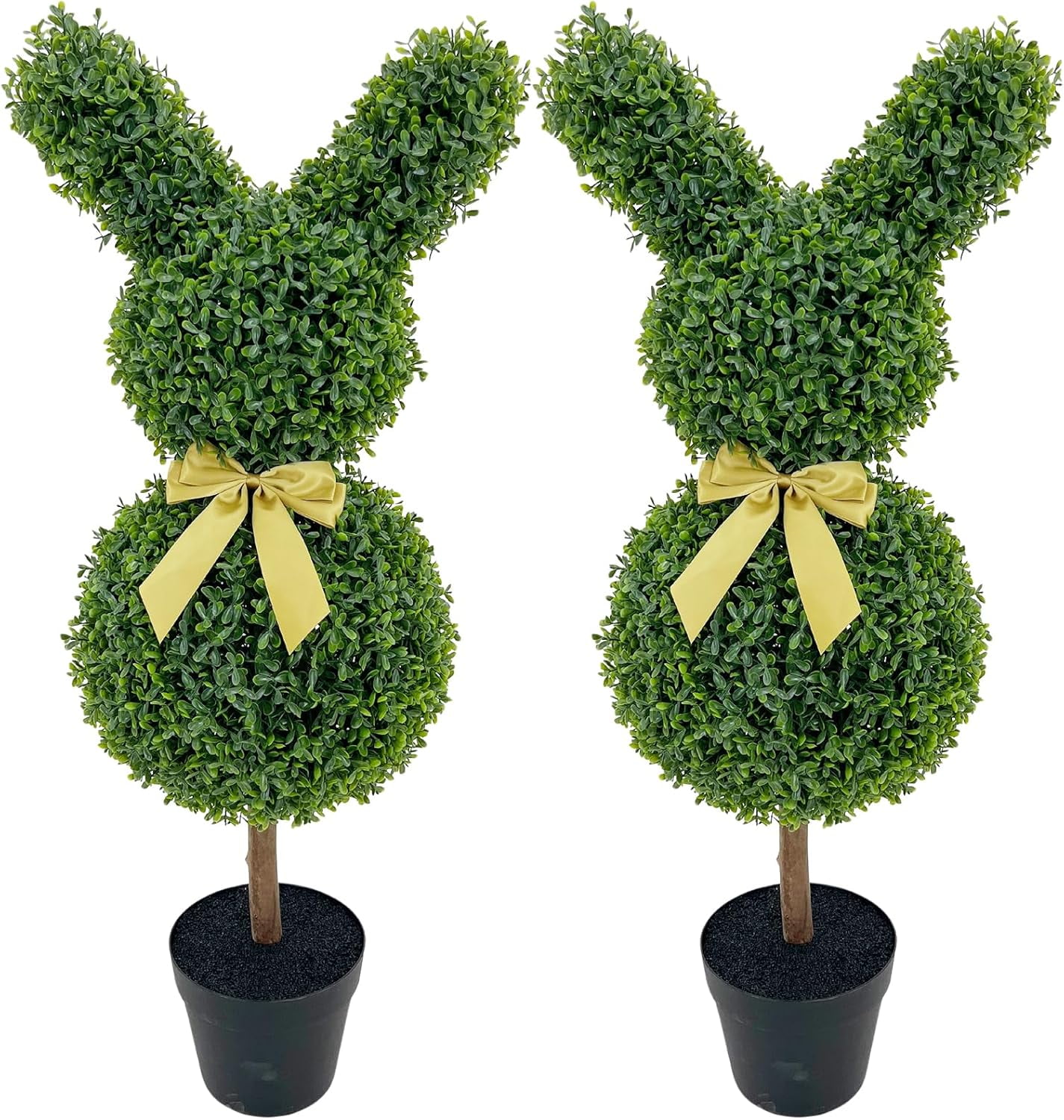3FT Artificial Bunny-Shaped Topiary Tree Front Porch Decor Tree Potted ...