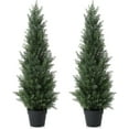 3FT Artificial Cedar Topiary Trees for Outdoors Potted Fake Cypress