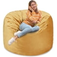 thumbnail image 1 of 3FT Bean Bag Chair Bean Bag Chairs for Adults Bean Bag with Filler Big Beanbag Chair for Gaming Large Memory Foam Bean Bags with Dutch Velet Cover for Living Room Bedroom,(36×36×24")-Mustard, 1 of 14