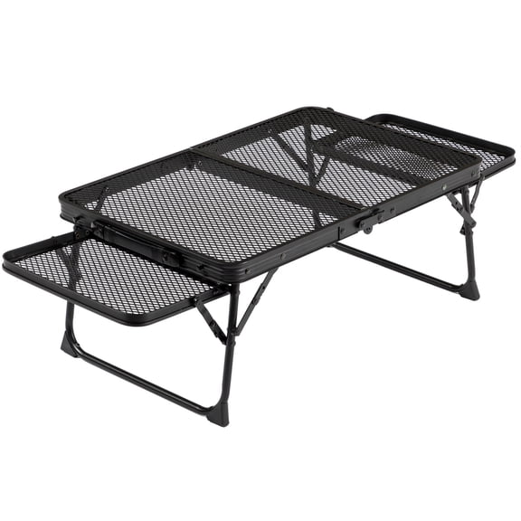 3FT Black Lightweight Aluminum Alloy Folding Table Lockable Legs Portable Outdoor Picnic Camping Serving Table