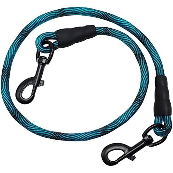 3FT Dog Tie Down, Nylon Rope Short Dog Tether Indoor Training Safety Vehicle Tether for Large Medium Strong Puppy Blue Black