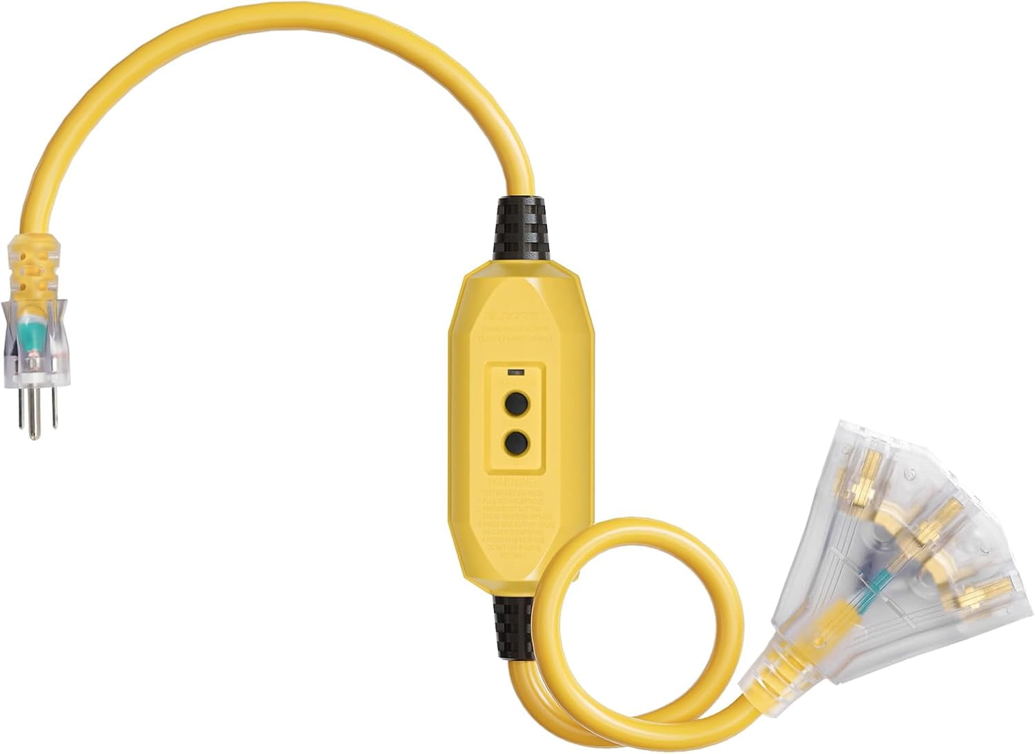 3FT Extension Cord, GFCI Power Cord, Heavy Duty Electric Cord with LED