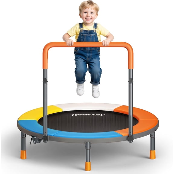 3FT Foldable Trampoline for - 36" Mini Small Trampoline with Handle Bar, Height-Adjustable, Max Load 100LBS, Ideal for Jumping Mats & Outdoor Workout Adventures