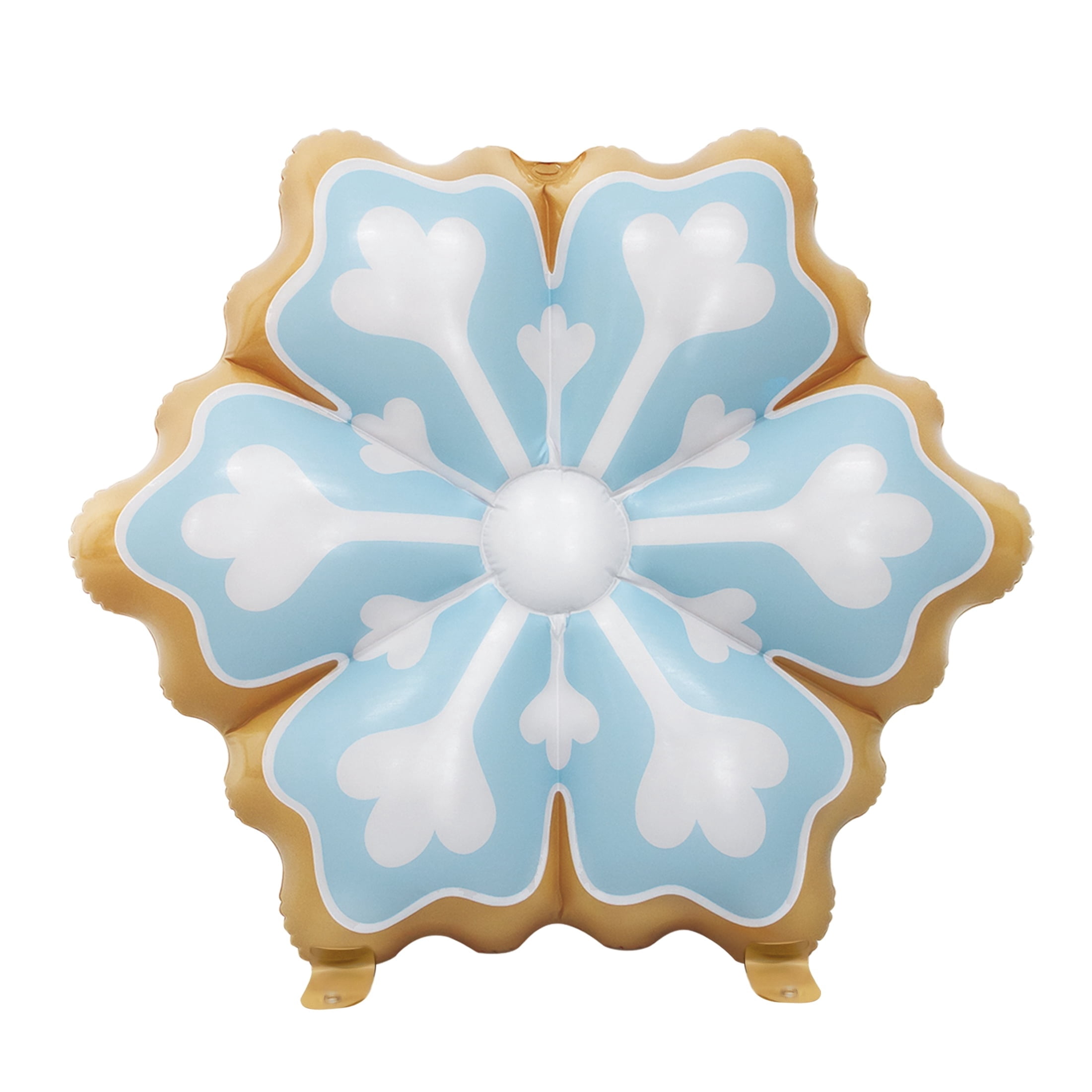 Brown and Blue Blow-Up Snowflake Gingerbread Cookie Christmas Yard Inflatable, 3', by Holiday Time