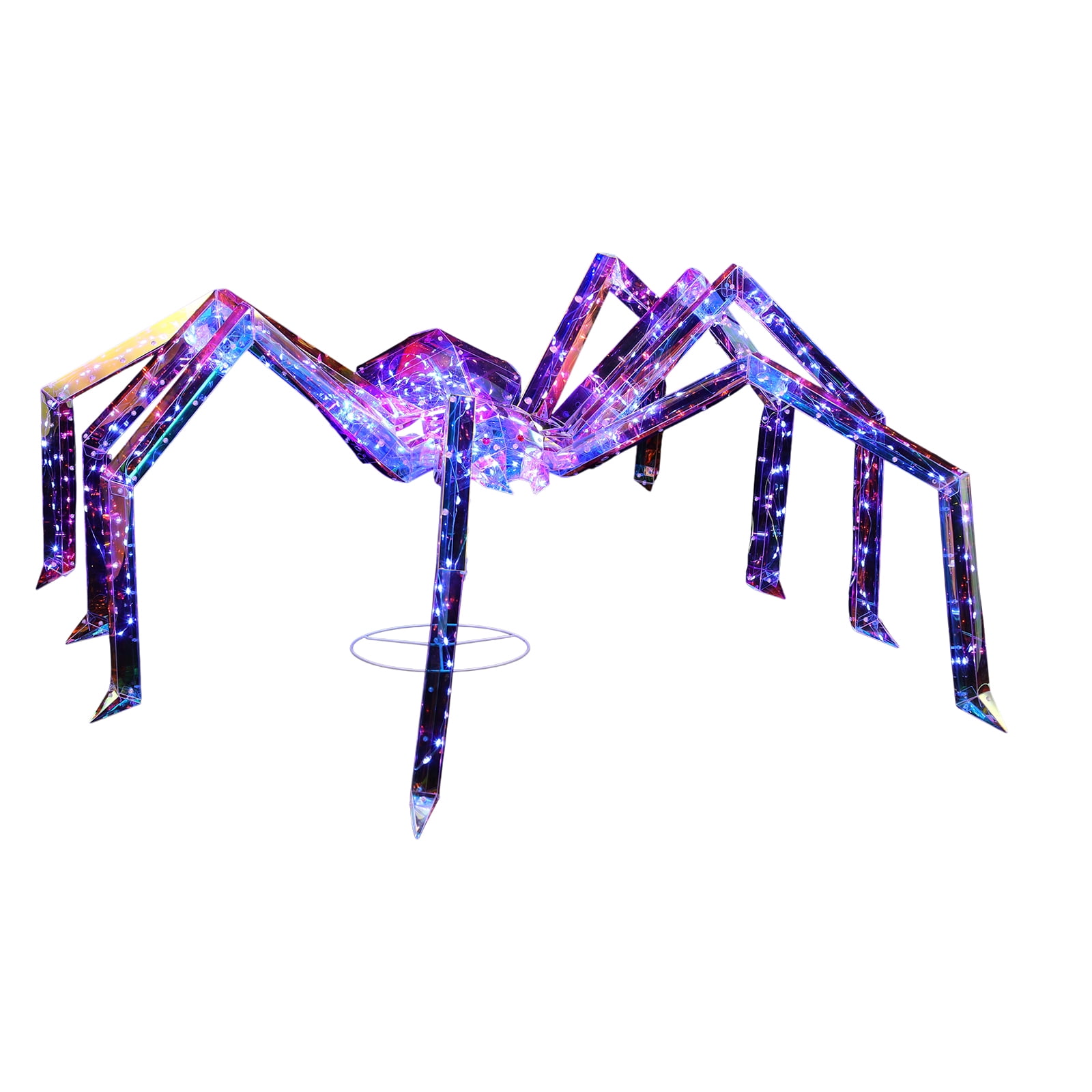 3FT Halloween Decorations Light Up Spider, Outdoor Halloween Decor Lighted Iridescent Spider, Weather Proof Pre-lit Spider with 340 LED Lights, for Front Yard Porch Gardens Lawns Party