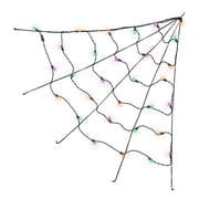 Indoor/Outdoor 30-Count LED Corner Web Lights, Multicolor, 30" x 30", Halloween by Way To Celebrate