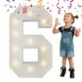 thumbnail image 1 of 3FT Light Up Numbers Letters, Mosaic Numbers for Balloons, Marquee Light Up Letters, Giant Mosaic Balloon Number 6 for Sweet 16th 60th Birthday Decorations, 60th Anniversary Decor, 1 of 7