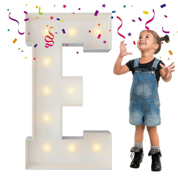 3FT Marquee Light Up Letters, Large Marquee Letters, Mosaic Balloon Frame Letters Big Letters For Engagement Wedding Decorations Birthday Party Backdrop Decor, Balloon Arch Kit Letter E