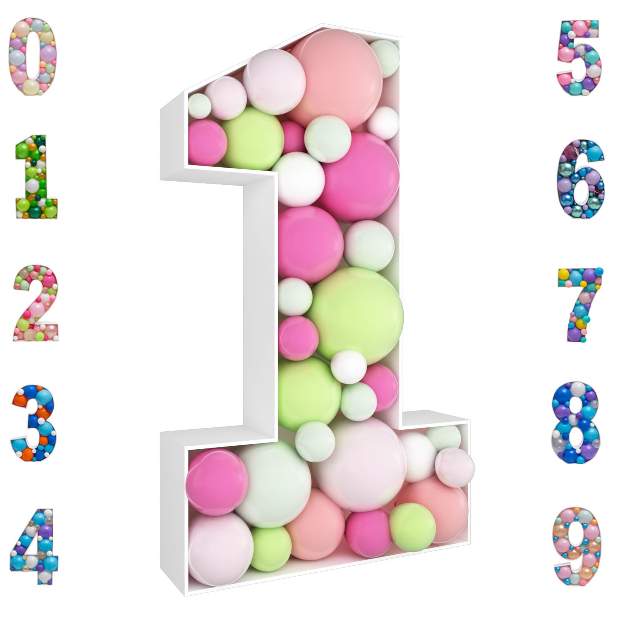 Large Number Template Print and Cut Oversized Marquee Numbers Cardboard  Numbers Foam Board Templates 1ft-7ft Marquee Balloon Mosaic Numbers 