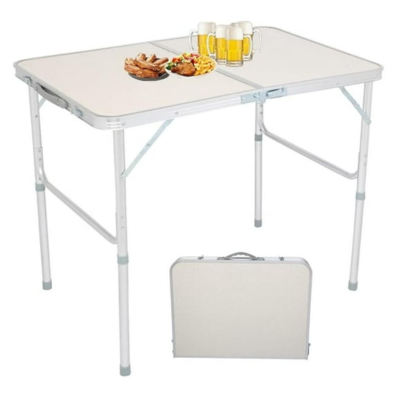 3FT Outdoor Aluminum Camping Folding Table, Lightweight Portable Folding Picnic Table,Outdoor Tables with Carrying Handle