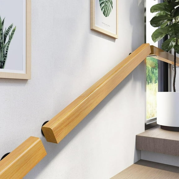3FT Premium Solid Wood Handrails for Indoor Stairs, Handling Over 500 pounds Safety Wall Mount Handrail Dollar for Stairway, Garden Corridor, Lofts Decking, Kindergarten