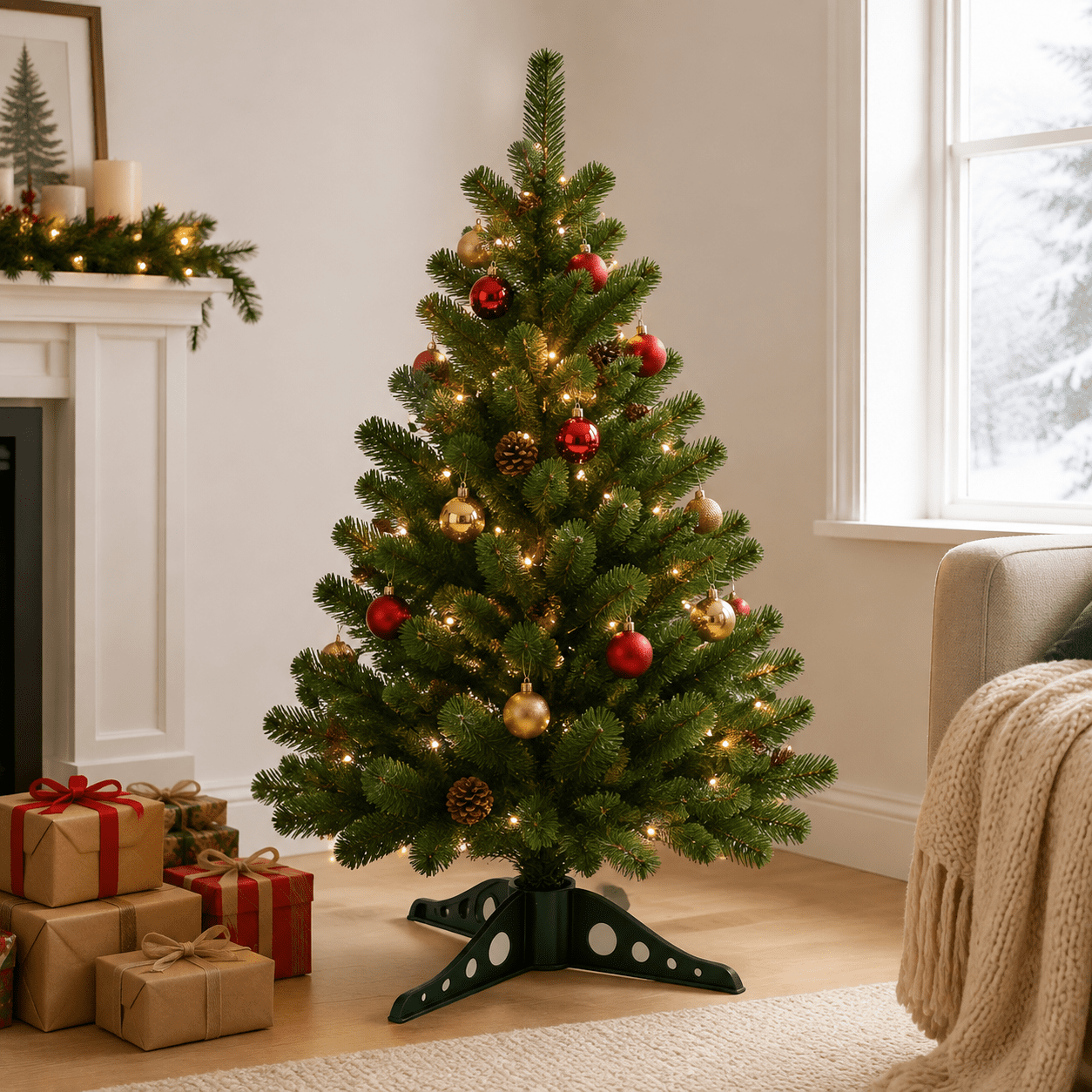 Tree Fold Table 3FT Small Christmas Tree – Premium Mini Xmas Artificial Trees for Home ...