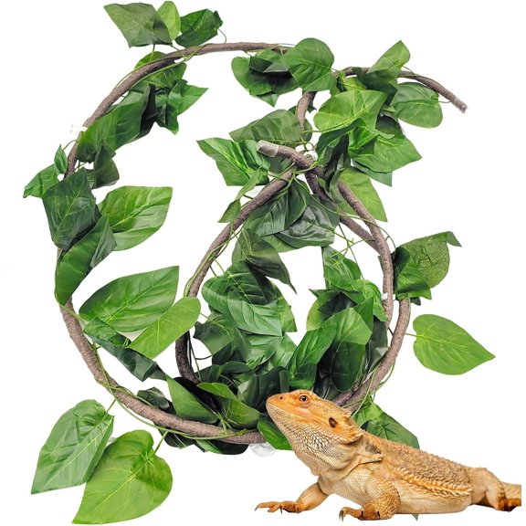 3FT Snake Vines for Climbing Enclosure Jungle Vines Leaves Habitat Terrarium for Reptile Snake Chameleon Ball Python