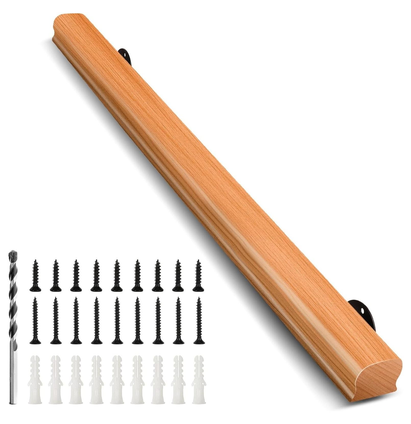 3FT Solid Wood Stair Handrail for Indoor Stairs, Outdoors Stair ...