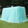 thumbnail image 1 of 3FT Table Skirt for Wedding Party Multi Color Tulle Tutu Table Cloth Decor, 1 of 6