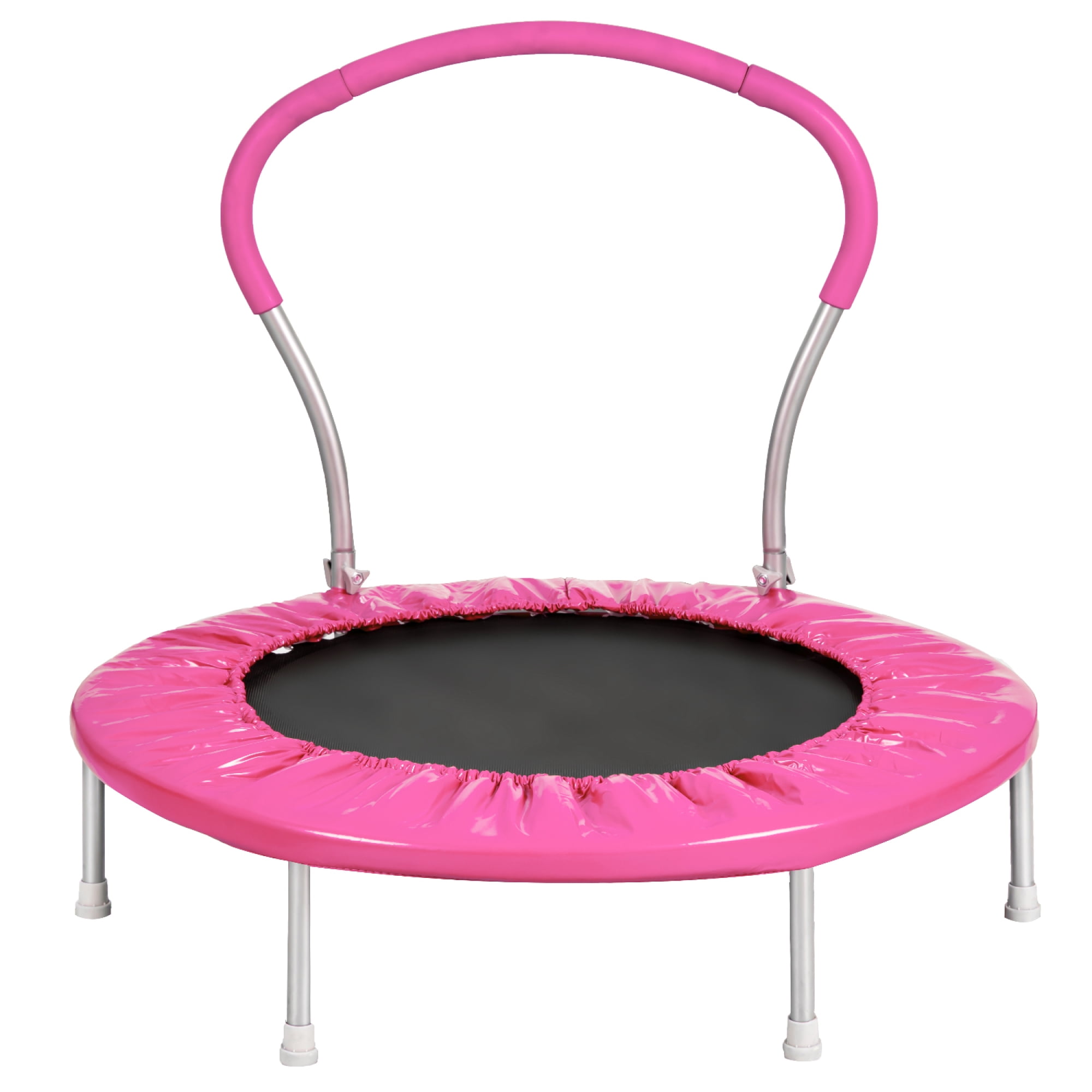 3FT Trampoline for Kids,36" Mini Trampolines with Foam Handle,Indoor/Outdoor Trampoline Birthday Gift for 2+ Years Kids,Pink