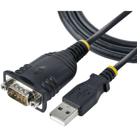 StarTech.com 3ft (1m) USB to Serial Cable, DB9 Male RS232 to USB Converter, USB to Serial Adapter, COM Port Adapter with Prolific IC, 1 (Quantity)