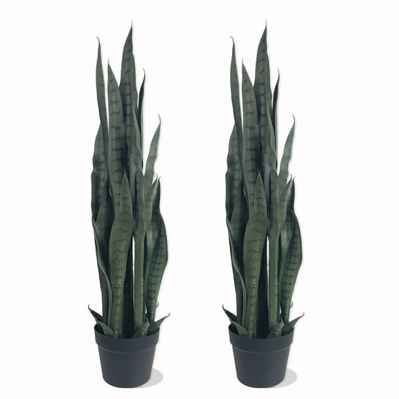 3FT artificial snake plant, Dark tiger tail lanula suitable for both indoor and outdoor decoration.realistic shape is ideal for home, office and garden decoration.(set of 2)