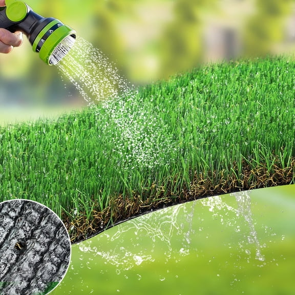 3FTX32FT Outdoor Artificial Grass Runner Rug, Thick Realistic Fake Grass Roll Decor Patio Balcony Garden Lawn, Dog Pets Turf Drain Mat, 1.38" Pile Height