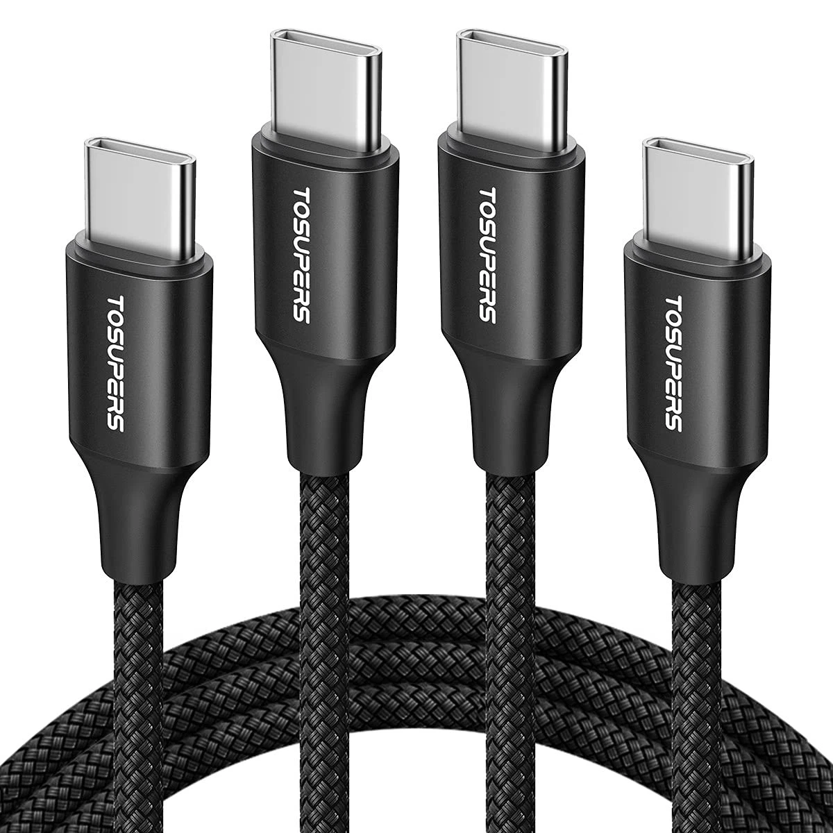 3Ft, 2 Pack Usb C To C Cable Fast Charging 60W, Pd Type C Black