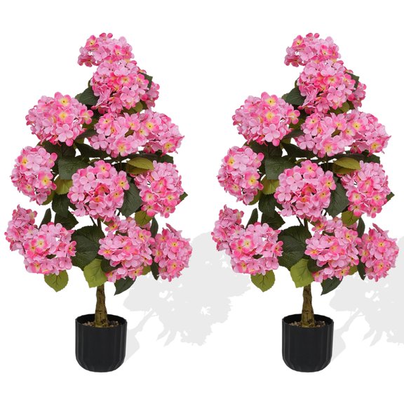 3Ft Artificial Silk Hydrangea Tree 2 Count