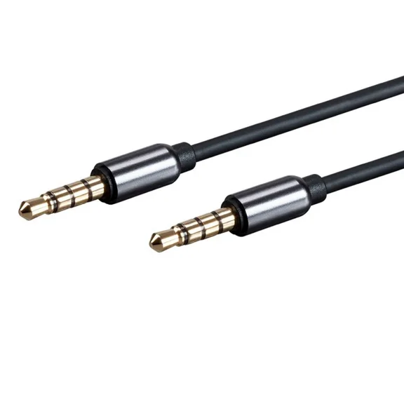 3Ft Auxiliary Aux 3.5Mm Trrs Male To Male Audio & Microphone Cable Gold Plated