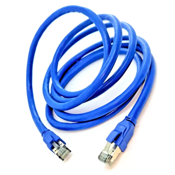 3Ft CAT8 Shielded Ethernet Cable Super Speed 40Gbps 2000Mhz Blue Color