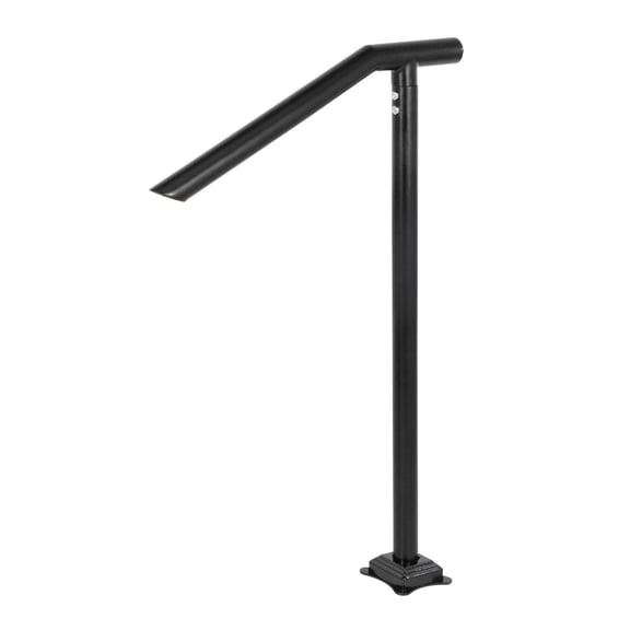 3Ft Step Railing - Iron Stair Handrail - Black Arched Handrails for 2-3 Steps - Floor Mounted, Indoor/Outdoor - Rugged & Stable