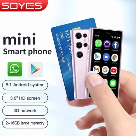 3G Android Small Size Cellphone SOYES S23 Pro Mini Smartphone Creative Gift for Kid 2GB RAM 16GB ROM Play Store The Smallest Mobile Phone