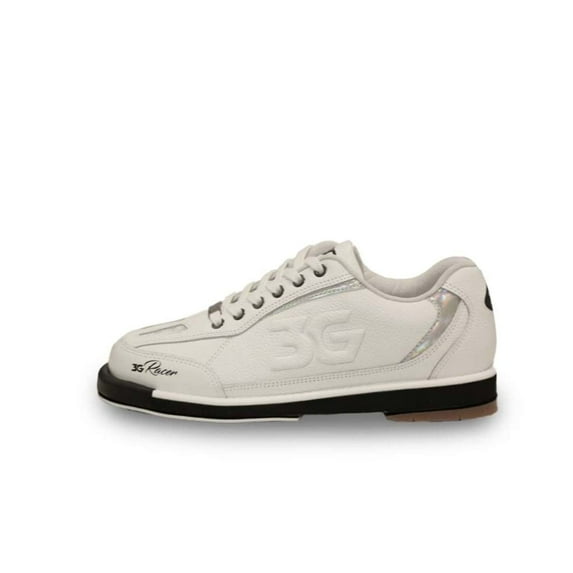 3G Men's Racer Right Hand Bowling Shoes - White/Holo 7.5