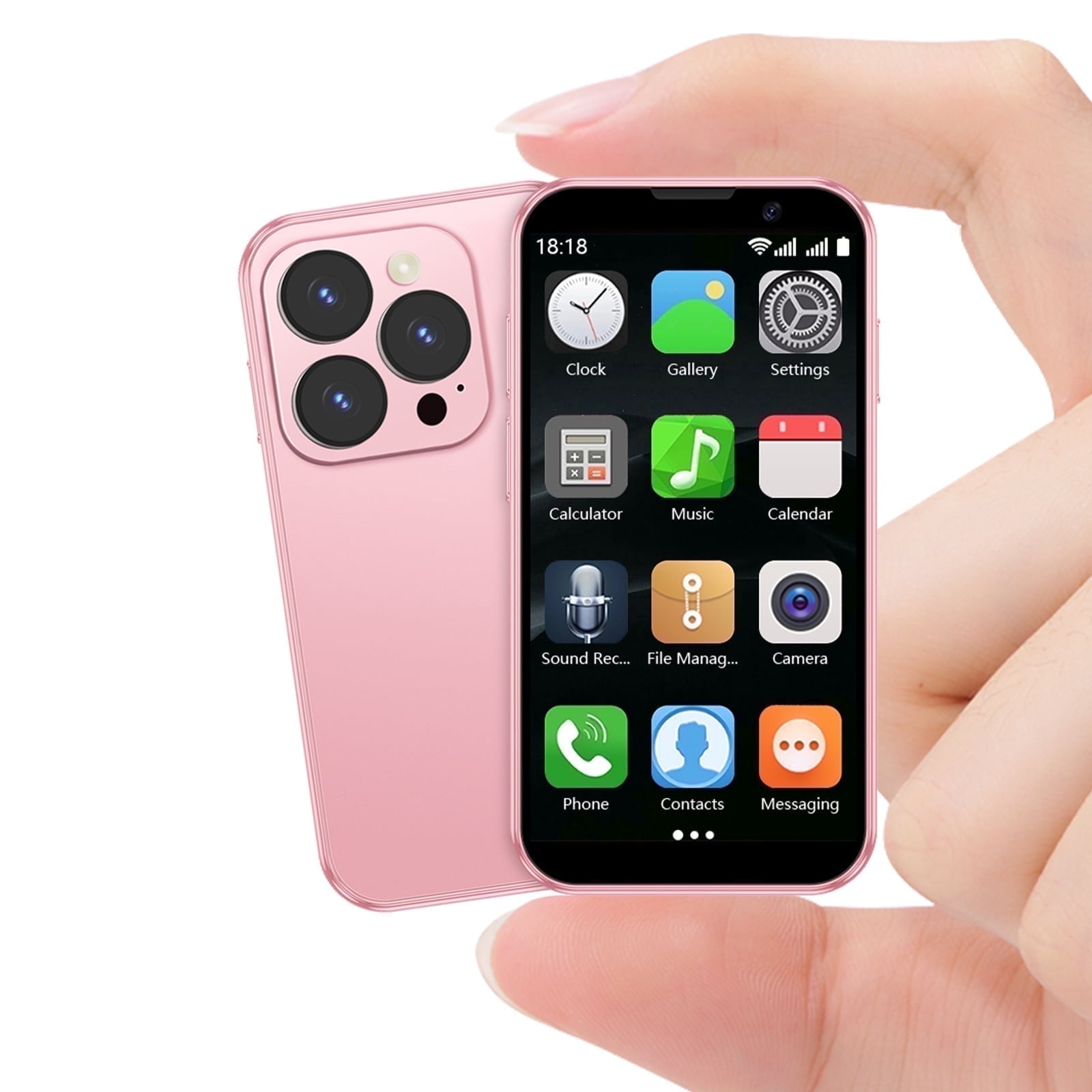 Mini 3G Smart Phone ピンク 3G Mini Smartphone, 2GB+16GB, Android Phone, 3.0 HD Screen