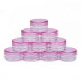 thumbnail image 1 of 3G Plastic Empty Portable Facial Cream Jar Refillable Cosmetic Containers with Screw Lid Deep Pink 2.9x1.6cm Capacity: 3g, 1 of 6