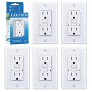 3GRACE 15 Amp GFCI Outlet, Tamper-Resistant GFI Receptacle with LED Indicator, Self-Test Ground Fault Circuit Interrupter, Decorator Wall Plates and Screws Included, UL Listed, White (1 Pack)