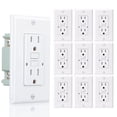 thumbnail image 1 of 3GRACE 15A GFCI Outlet, Tamper Resistant Self-Test GFI Receptacle, LED Indicator, Includes Wall Plate & Screws, UL Listed, White, 10-Pack, 1 of 8