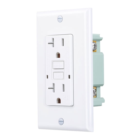 3GRACE 15 Amp GFCI Outlet with LED Indicator, Tamper and Weather Resistant Receptacle for Indoor and Outdoor Use, UL Listed, White, 1 Pack